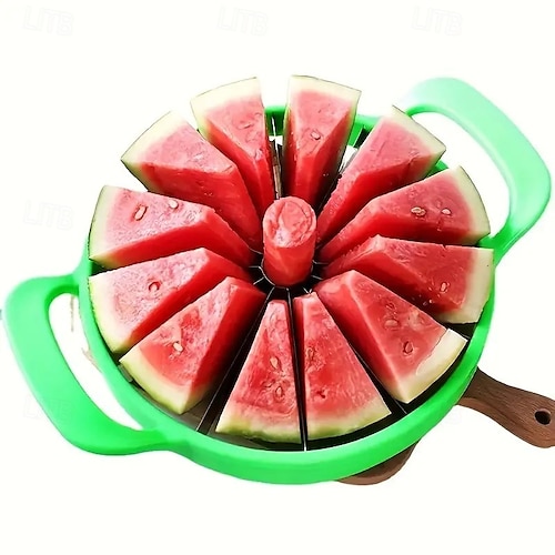  Outil de coupe et de tranchage de pastèque, gadget facile à trancher et à couper en dés de pastèque, aide de cuisine pour couper les fruits pour des morceaux de pastèque parfaits