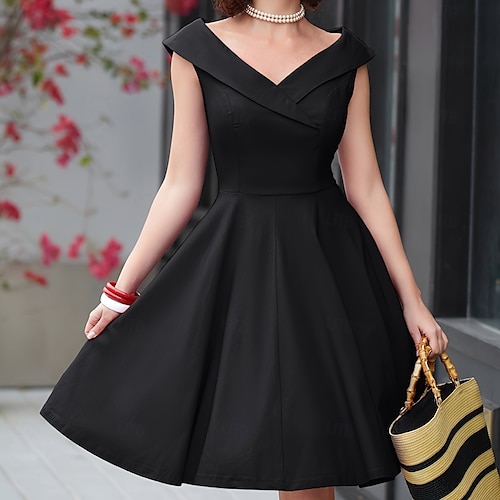 black dresses for adults Mima John Black Vintage Floral V-Neck Halter Dress Wedding Guest Women Maxi Summer Party Formal Gowns Slim Fit Flared A-Line Elegant Evening,L