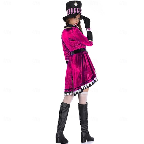  Alice in Wonderland El sombrerero loco Vestidos Abrigo Personajes de cuentos de hadas Cosplay Cosplay de película for Mujer Adulto Víspera de Todos los Santos Carnaval Día Mundial del Libro