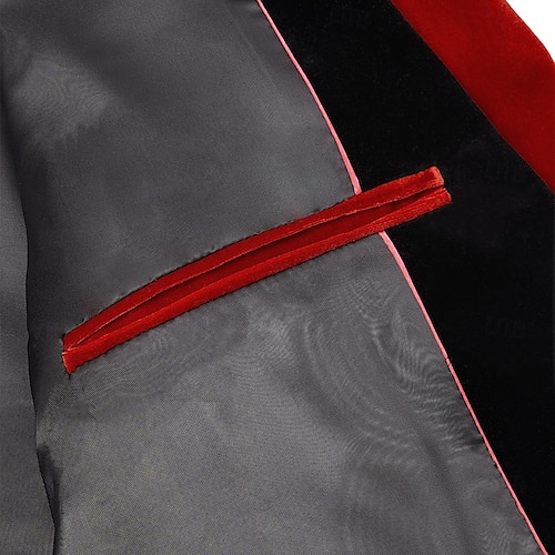  Miesten Blazer-takki Smokki Suljettava kaulus Joulu Vintage Sametti Yhtenäinen Blazer Rubiini Apila Normaali istuvuus Yksirivinen yksi nappi