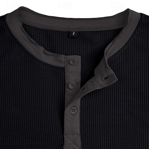  Miesten Vohveli Henley-paita T-paidat Lyhythihainen Yhtenäinen väri Napit Henley ulko- Kausaliteetti Päivittäin Kesä Musta Valkoinen Keltainen Henley T-paita