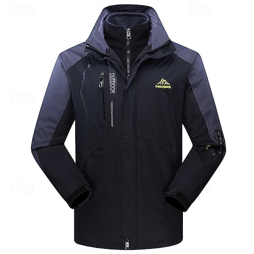 Dame Hettegenser Turjakke 3-i-1-jakker Utendørs Hold Varm Vanntett Vindtett Avtakbar fleece Turantrekk Turklær Vinter Jakke 3-i-1-jakker Vinterjakke Fleece Vanntett Regntett Skjult glidelås i full