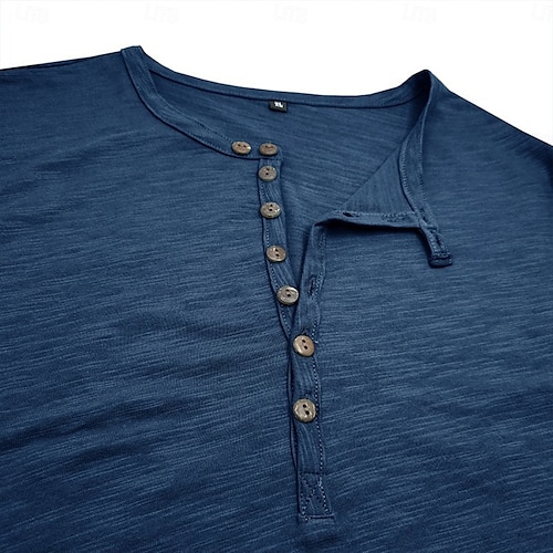  Bărbați Tricou Cămașă Henley Tricouri Cămașă cu mânecă scurtă Tee Top Manșon scurt Simplu Epocă Designer De Bază Butonul sus Henley Vacanță Stradă Casul / Zilnic Primavara vara Negru Alb Verde Deschis