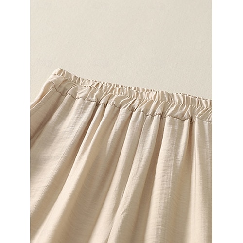  Mujer Pantalones de lino y algodón Chinos Estilo Étnico Básico Casual Longitud total Alta cintura Floral Bordado Bolsillo Cintura elástica Comodidad Al Aire Libre Microelástico Vacaciones Calle Diario