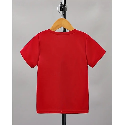  Blå pojk-t-shirt med tecknad figurtryck - tung tung tung sahur-design kortärmad sommar vår mode bas barn 4-12 år rund hals utomhus casual daglig normal passform