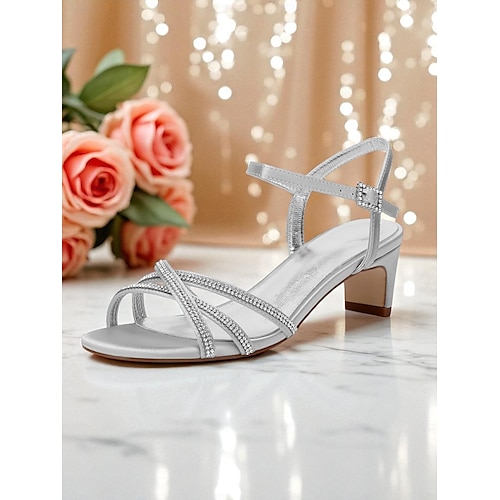Sandali Donna Con Cinturino Alla Caviglia E Tacco A Blocco 7 Cm – Punta Aperta, Moda, Taglie EU 31-52