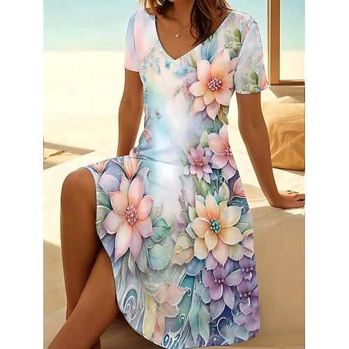 Női Mini ruha Pólóruha Nyári ruha A vonalú ruha Szabadság Alkalmi Strand stílusok Alkalmi Tengerpart Virágos Grafika Rövid ujjú V-alakú Világoszöld Világosbarna Bíbor Halványlila Nyár Női Mini ruha Pólóruha Nyári ruha A vonalú ruha Szabadság Alkalmi Strand stílusok Alkalmi Tengerpart Virágos Grafika Rövid ujjú V-alakú Világoszöld Világosbarna Bíbor Halványlila Nyár