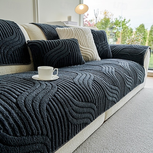  כיסוי ספה גיאומטרי מודרני לחיות מחמד לכלבים רך קטיפה נגד החלקה מגן ספה כיסוי ספה ידידותי לחיות מחמד