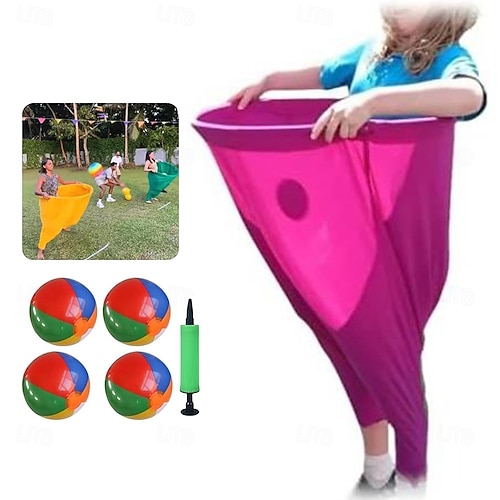 Ensembles Jeux Jardin SurdimensionnéS Avec Pantalons Grand-MèRe, Jeux Course Relais Dans Jardin, Pantalons Extensibles GéAnts Amusants Avec Balles Rebondissantes Pique-Nique, RéUnion(D