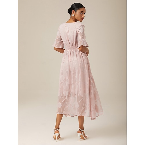  Femmes Robe maxi Robe de Cocktail Robe d'invité de mariage Robe Semi-Formelle Robe trapèze Élégant Travail Anniversaire Manche flottante robe demoiselle d honneur Cocktail Soirée Formelle Coupe
