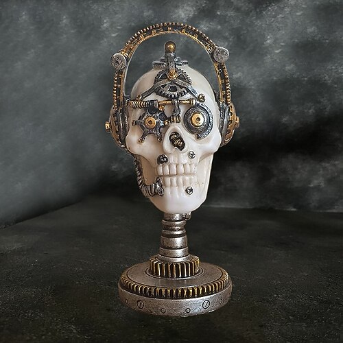 2025年 ハロウィーンの邪悪な機械式ボブルヘッドの頭蓋骨の置物