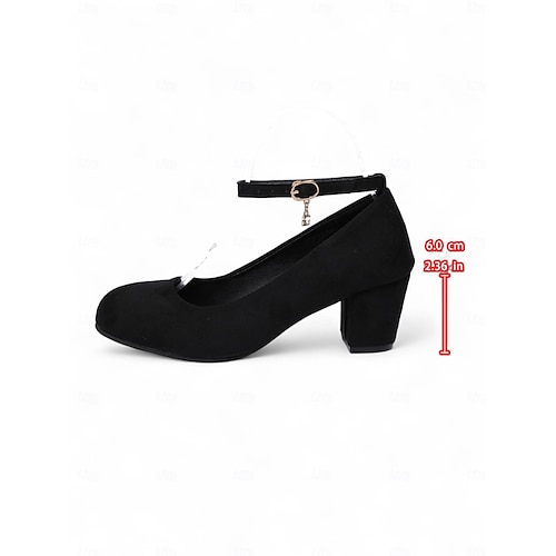  Escarpins Mary Jane rouges à talons carrés pour femmes - Chaussures habillées à bout rond en faux daim avec bride à la cheville, style vintage pour le bureau, les fêtes et le quotidien