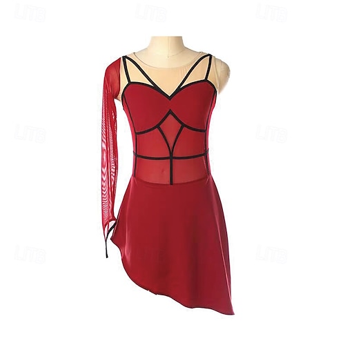 Figure Skating Dress Women's Girls' Ice Skating Dress Burgundy Patchwork Thumbhole Mesh Spandex Stretchy Training Practice Professional Skating Wear Thermal Warm Crystal / Rhinestone Long Sleeve Ice 2026 - AU $367.69 Figure Skating Dress Women's Girls' Ice Skating Dress Burgundy Patchwork Thumbhole Mesh Spandex Stretchy Training Practice Professional Skating Wear Thermal Warm Crystal / Rhinestone Long Sleeve Ice 2026 - AU $367.69