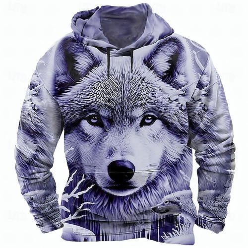 Ubuy Mens Wolf Sweatshirt Wolf 3d Printed Hoodies Wolf Graphic 3D
