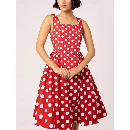 Ladies Dresses Day Dresses 219 Retro Vintage 1950s Rockabilly Knee Length  Swing Dress Flare Dress
