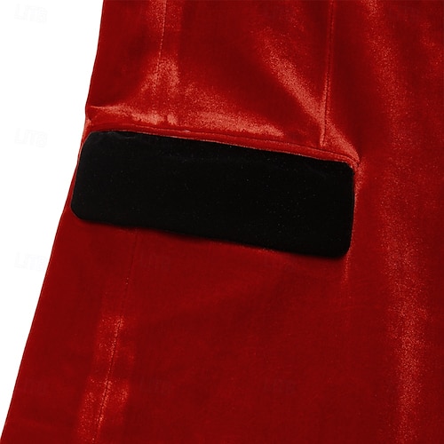  Miesten Blazer-takki Smokki Suljettava kaulus Joulu Vintage Sametti Yhtenäinen Blazer Rubiini Apila Normaali istuvuus Yksirivinen yksi nappi