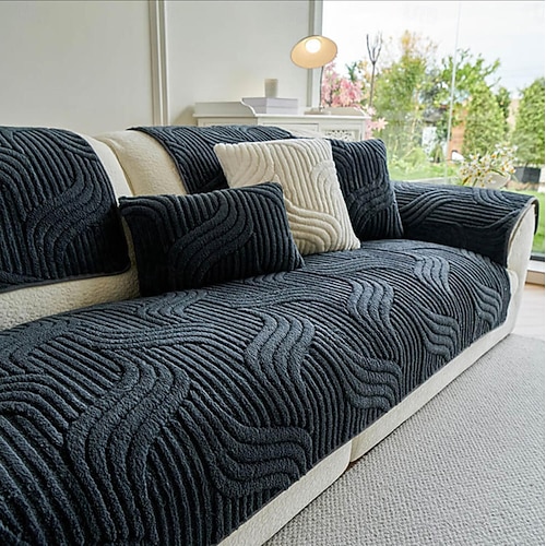  כיסוי ספה גיאומטרי מודרני לחיות מחמד לכלבים רך קטיפה נגד החלקה מגן ספה כיסוי ספה ידידותי לחיות מחמד