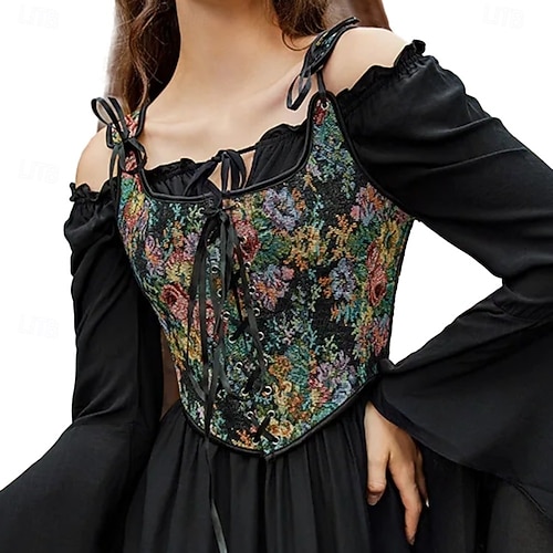 Retro Vintage Medieval Renaissance Corset Fancy Dress Women's Halloween Masquerade Theme Party Renaissance Fair Festival Adults' Corset