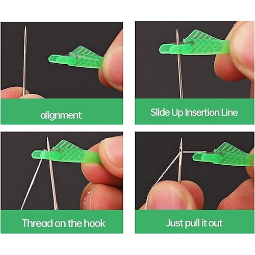  Infila ago automatico a bocca di pesce da 100 pezzi, mini strumento per infilare la macchina da cucire, infila ago facile per un rapido inserimento dell'ago, piccolo kit di accessori per cucire fai da