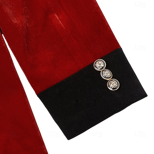  Miesten Blazer-takki Smokki Suljettava kaulus Joulu Vintage Sametti Yhtenäinen Blazer Rubiini Apila Normaali istuvuus Yksirivinen yksi nappi