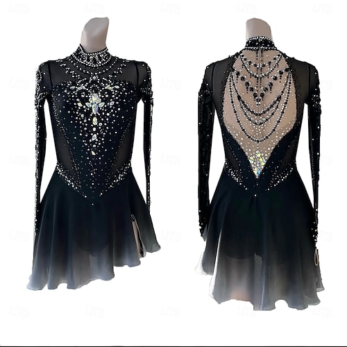 Figure Skating Dress Women's Girls' Ice Skating Dress Black Thumbhole Halo Dyeing High Elasticity Professional Competition Skating Wear Thermal Warm Crystal / Rhinestone Long Sleeve Ice Skating 2026 - AU $722.39 Figure Skating Dress Women's Girls' Ice Skating Dress Black Thumbhole Halo Dyeing High Elasticity Professional Competition Skating Wear Thermal Warm Crystal / Rhinestone Long Sleeve Ice Skating 2026 - AU $722.39