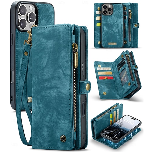 TUCCH Funda Tipo Cartera Para IPhone 16 Pro Max, Piel