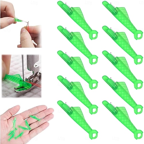  Infila ago automatico a bocca di pesce da 100 pezzi, mini strumento per infilare la macchina da cucire, infila ago facile per un rapido inserimento dell'ago, piccolo kit di accessori per cucire fai da