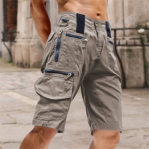 Beige Pantalones Cargo Cortos Beige Hombre Pantalon Corto Ancho