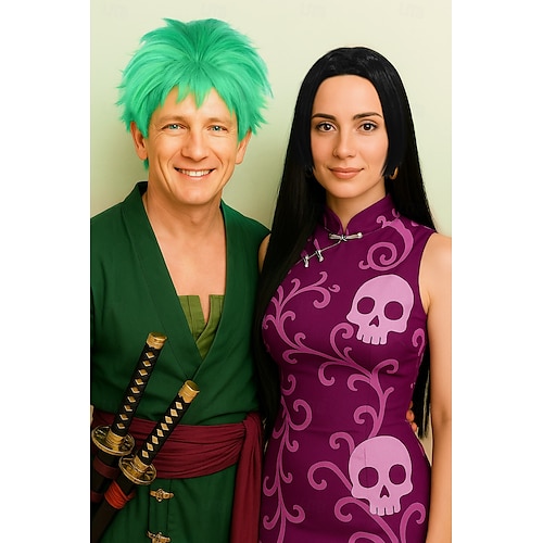  une pièce roronoa zoro perruques courtes roronoa zoro une pièce perruques vert cosplay cheveux synthétiques anime partie synthétique halloween