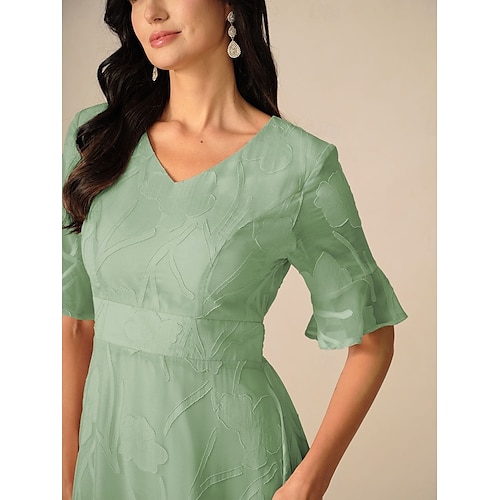  Femmes Robe maxi Robe de Cocktail Robe d'invité de mariage Robe Semi-Formelle Robe trapèze Élégant Travail Anniversaire Manche flottante robe demoiselle d honneur Cocktail Soirée Formelle Coupe
