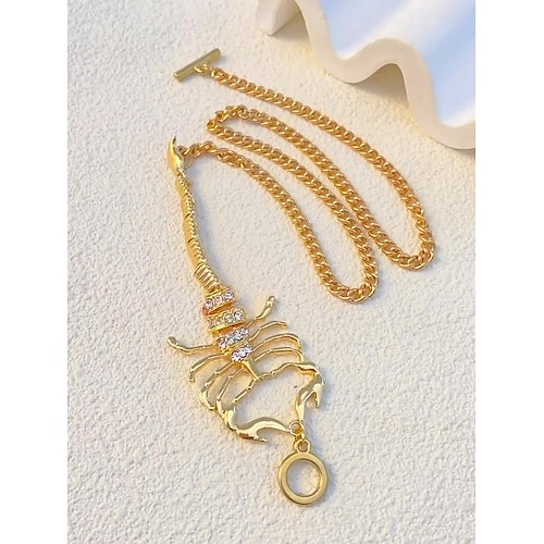  Halloween-schorpioenketting met strass-steentjes voor dames, stoere punkstijl, perfect voor feestoutfits en gewaagde kostuums