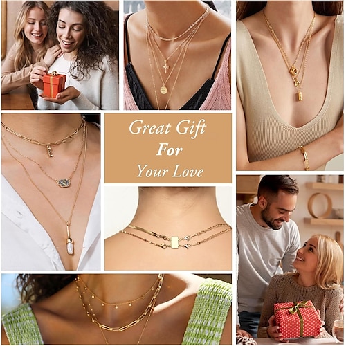  4 peças de fechos de colar em camadas - separador de ouro 18k para camadas, fechos magnéticos múltiplos e fechos para extensor de corrente feminina