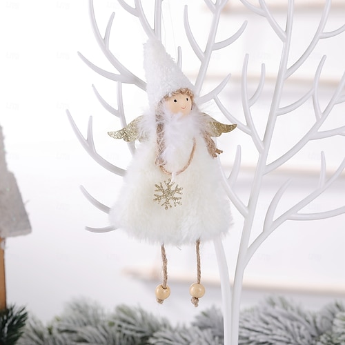  ツリーの飾りに使える手作りのクリスマスエンジェル。女の子向けの柔らかいぬいぐるみのオーナメント。クリスマスの子供へのプレゼントや季節のホームアクセントにぴったりの、お祝いのホリデーハンギングチャーム。