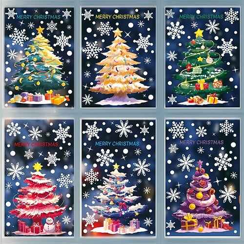 352pcs Christmas Window Clings Stickers Double Sided Static