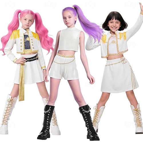 Inspiré des idoles coréennes Pop Star Costume Robe Elégante Idole virtuelle Cosplay de Film for Fille Enfants Halloween Carnaval Performance Comic-Con Salon de l'Anime