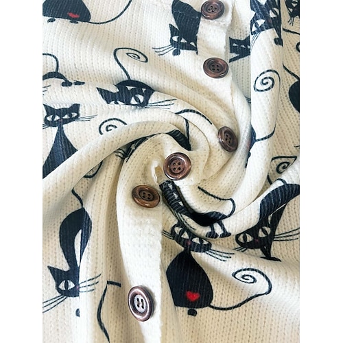  Damen Cardigan Pullover Gestrickt Rippung Knopf Vorne Rundhals Langarm Leicht Elegant Vintage Mode Floral Crew Neck Druck Reguläre Oberteile Strick Outdoor Alltag Wochenende Lila Grün Herbst Winter