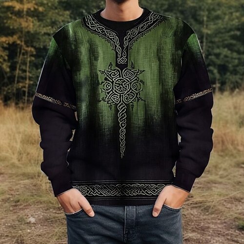 Yggdrasil Sudadera Arbol De La Vida Hombre Sudadera Marrón Verde