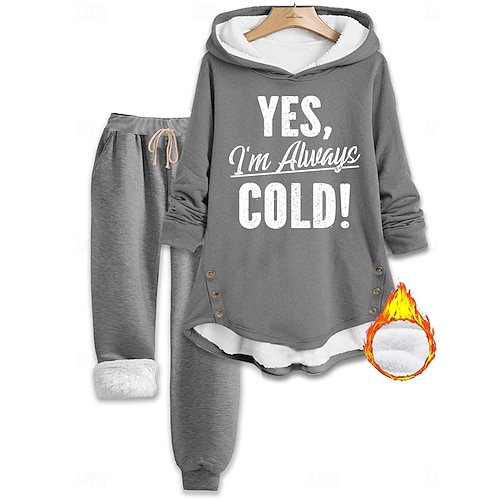  Femmes Quotidien Sweat à capuche manche longue À capuche Graphique Lettre Cordon de serrage Imprimé Occasionnel Quotidien Noir Rose Claire Bleu Automne Coupe Ample