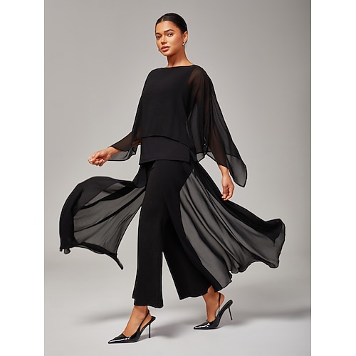  Per donna Lunghezza intera Elegante Casual Quotidiano Nero Estate Primavera & Autunno S M L
