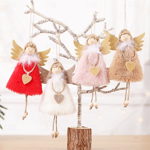  handgefertigte Weihnachtsengel für Weihnachtsdekorationen, bezaubernde Baumschmuckstücke, weiche Engel-Anhänger zum Aufhängen, festliche Akzente, perfekt für Weihnachtsbaumverzierungen, saisonale Heimdekoration
