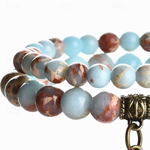  Women's Bead Bracelet Fancy Tree of Life Fashion Bohemian Stone Bracelet Jewelry Blue For Gift Daily Holiday