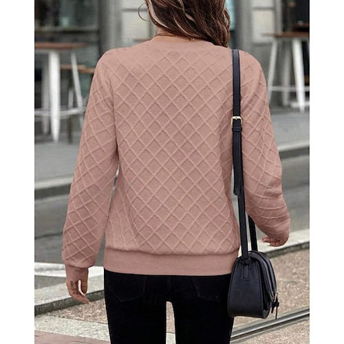  Per donna Felpa con texture Felpe Felpe con cerniera Semplice Streetwear Casual Comodo Manica Lunga Collo Alto Top Regolari Streetwear Ferie Uscire Zip a un quarto Bianco Primavera Autunno
