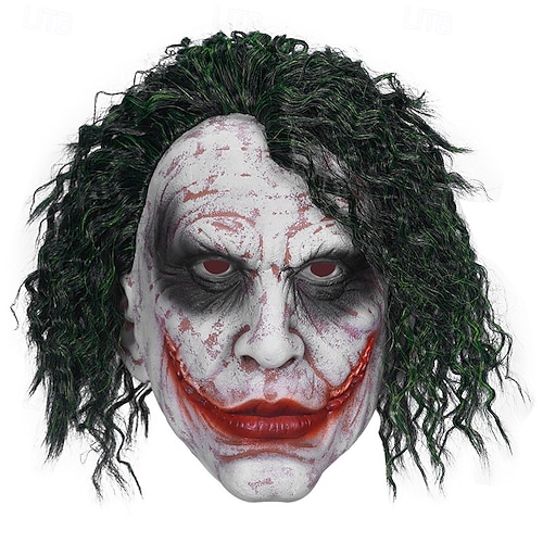 Joker Clown Halloween Maske Horror Gruselig Voller Kopf Erwachsene Herren Damen Halloween Karneval Leistung Party Einfache Halloween-Kostüme Verkleiden