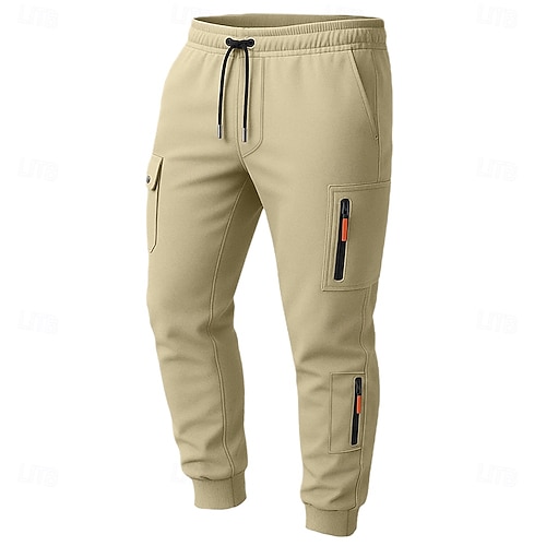  Men's Tactics Sweatpants Joggers Trousers Drawstring Pocket Elastic Waist Plain Comfort Sports Outdoor Daily Fashion Casual Black White Micro-elastic