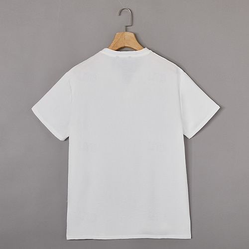  Herre T-skjorte Lin-lignende t-skjorte Kort Erme V-hals Sommer عادي Mote Designer Grunnleggende Myk Feriereise Gate Fritid / hverdag Lyseblå Svart Hvit Topp T-skjorte for menn