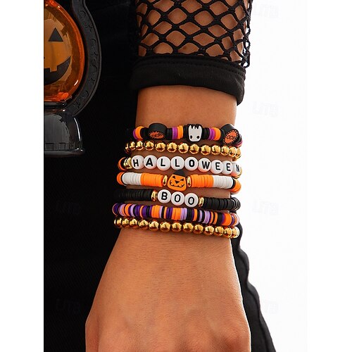 CEALXHENY Braccialetti di Halloween con interruttore a forma di zucca