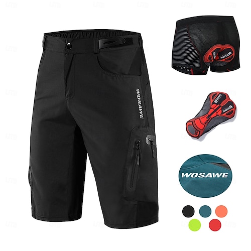 WOSAWE Pantaloni Ciclismo Uomo – Imbottiti, Collant Riflettenti, Traspiranti – Estate MTB E Corsa