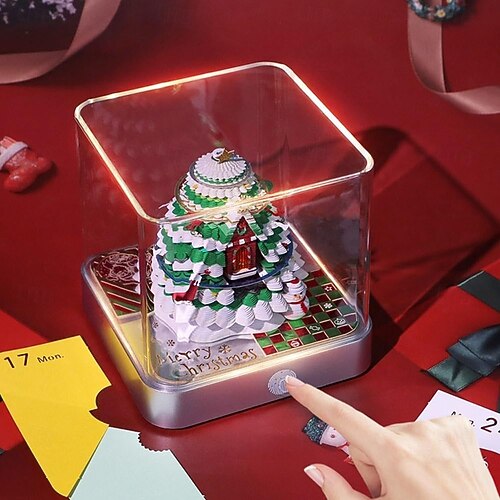 Calendrier 3D Sapin De Noël 2026 - Bloc Notes Lumineux, Décoration De Bureau Avec Housse Acrylique