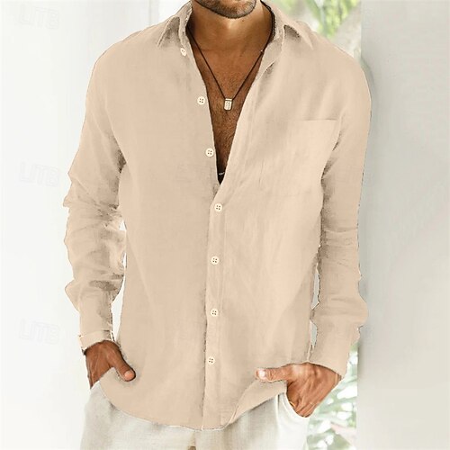 WINDEHAO Camicia casual da uomo Cuba Guayabera, a maniche corte, da spiaggia, in lino, con bottoni, casual, estiva, da spiaggia, (grigio, S