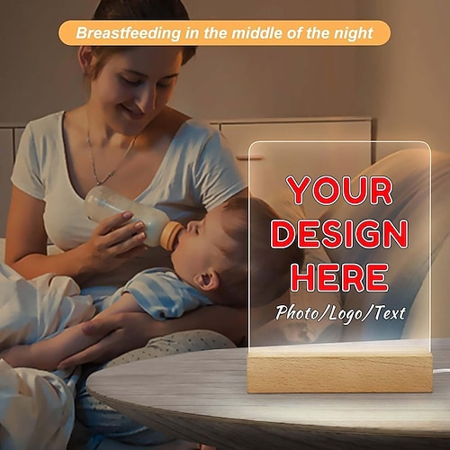  Personalized Photo Night Light Custom Gift Acrylic LED Decorattion USB Powered Warm white Add Your Image The Perfect Holiday Gift for Best Friends Lover and Family
